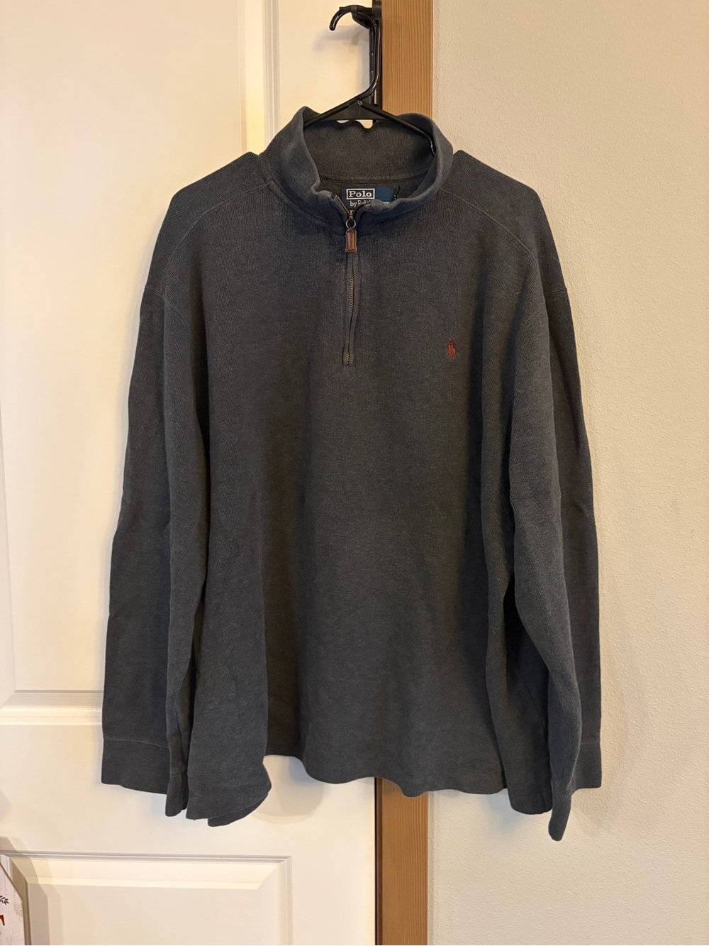 Polo Ralph Lauren Men's Minimalist Gray Long Sleeve Mock Neck 1/4 Zip Sweater